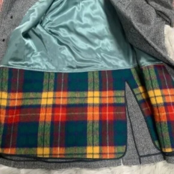 Vintage Men’s Overcoat Herringbone Gray Size 42 - Picture 4 of 9